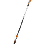 Powerful professional pole pruner with telescopic shaft GeneralTechnical dataFeaturesAccessoriesDocuments STIHL’s most powerful petrol pole pruner with 4-MIX engine for professional use in tree maintenance, orchards and municipal work. For pruning trees, removing dead wood or breakage from storms, and cutting back fruit trees. Equipped with 1/4" PM3 chain, lightweight magnesium transmission with cast-on robust branch hook. Professional, particularly rigid and guidable telescopic shaft with quick adjustment for exact positioning and precise cutting. Total length 270-390 cm.